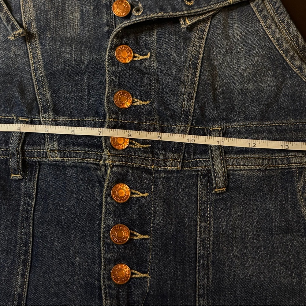 Anthropologie Pilcro Denim Short Overalls Romper Button Front Size 27 - Picture 4 of 6